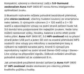 AMP 3800 BT 5.0 HiFi zesilovač - 3