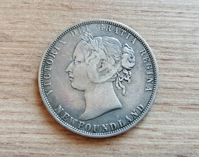 Kanada stříbro 50 Cents 1874 Newfoundland stříbrná mince - 3