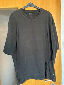 Bavlněné tričko černé Bershka, oversize 3 ks - 3