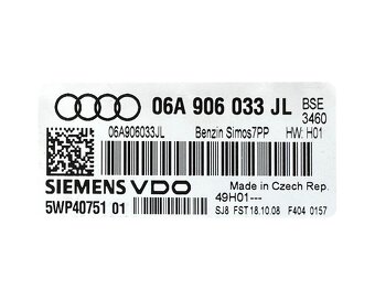 Řídící jednotka motoru 06A906033JL BSE Audi A3 8P r.v. 2009 - 3
