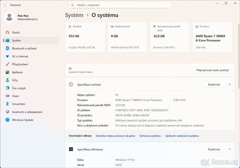 Herni PC - Ryzen 7 5800X, 32GB RAM, 1TB NVME, RTX3070, WIN11 - 3