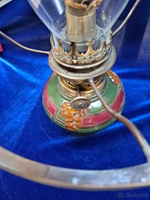 majoliková, petrolejová lampa - 3