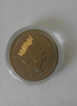 Stříbrná mince Britania , číslovaná , zdobena zlatem - 3