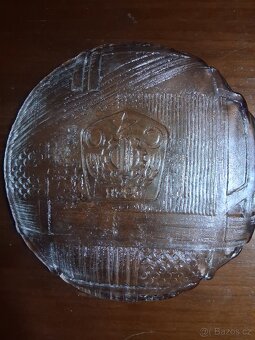 Retro skleněný talíř CO - 3