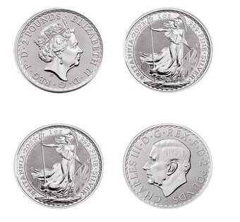 Rarita 1oz + 1oz stribrne mince, 2 panovnici raženi ve stej - 3