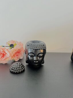 aroma lampa černá keramická svicen buddha - 3