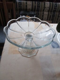 skleněný tác+mísa po prababičce - 3