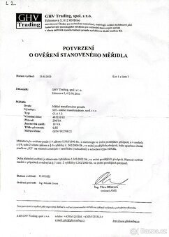 🧰 Měřicí transformátory proudu CLA 1.2 – 200/5 A, 3ks
 - 3