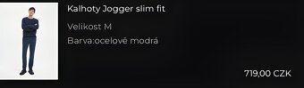 Jogger slim fit kalhoty - tmavě modrá - 3