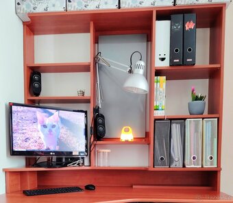 Rohový PC stůl se šuplíkem na tiskárnu - 3