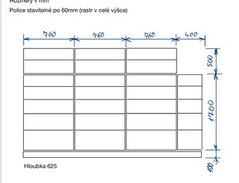 Skříň s policemi (nízká) - kvalitní materiál jako nové - 3