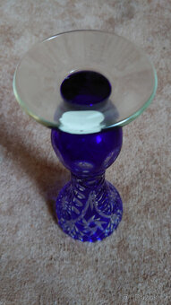 Broušená váza modrá - 3