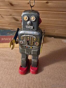 Stará vzacná hračka Robot s krabičkou - 3