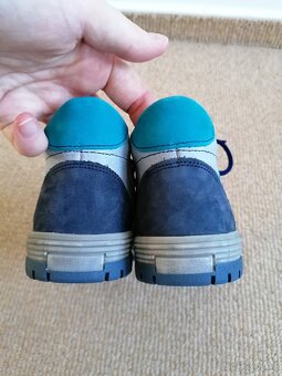 Nové modrošedé kožené kotníkové celoroční boty Essi, v. 29 - 3