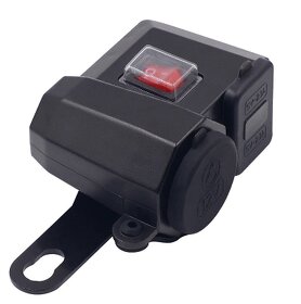 Vodotěsná motozásuvka 12V a USB 4,2A, vypínač a voltmetr - 3