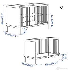 dětská postýlka s matraci IKEA - 3