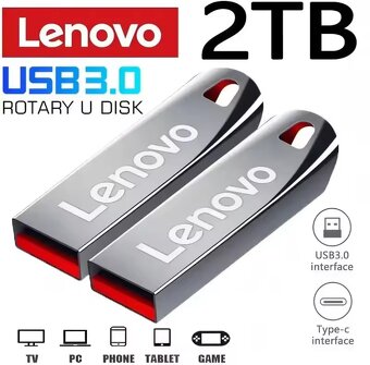 Flash disk Lenovo 2TB (2048GB), USB-A 3.0, klíčenka, NOVÝ - 3