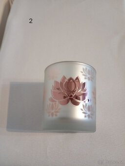 Skleněné svícne na čajovou svíčku, nové, 2 ks - 3