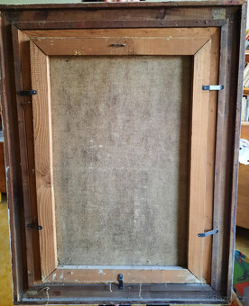 Starožitný obraz v krásném rámu - květiny - 3