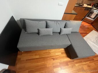 Rozkládací pohovka s lenoškou HAMPEN šedý potah - 3