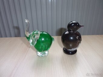 STARÁ SKLENĚNÁ FIGURKA - TĚŽÍTKO - SLON A TUČŇÁK - 3
