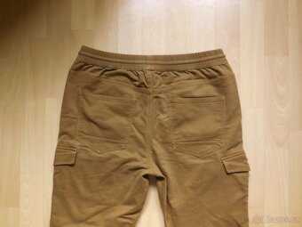 pánské Forever 21 hnědé kalhoty kapsáče joggers elast.34/29 - 3