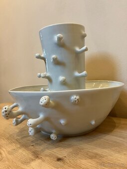 Ručně točená porcelánová mísa a váza Jany Molovčákové-Marešo - 3