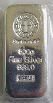 Argor HERAEUS 250g,500g stříbrné investiční slitky - 3
