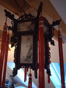 Prodám levně ručně malovaný čínský lustr - 3