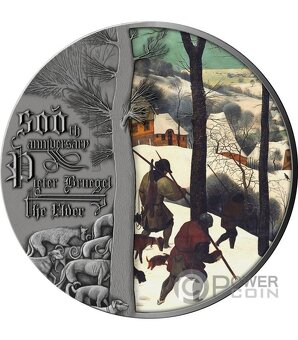 2023 Niue lovci ve sněhu Pieter Bruegel 2oz stříbrná mince - 3