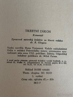 Kniha TRESTNÍ ZÁKON - Komentář, Orbis-Praha 1958 - 3