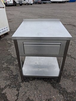 Nerezový stůl se zásuvkou a spodní polici 70x70x90 cm - 3