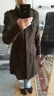 Dámský flaušový kabát tmavě khaki vel. 36 Camaieu - 3