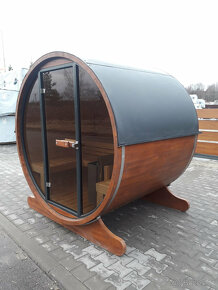Venkovní sudová panoramatická sauna - 3