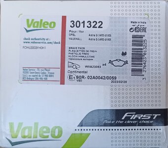 Opel Astra G (brzdové destičky Valeo 301322 ) - 3