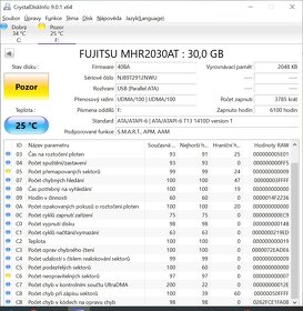Fujitsu 30 GB HDD IDE PATA 2,5", USB redukce - 3