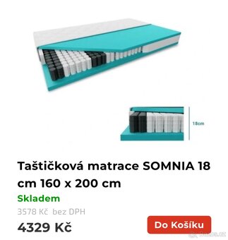 Tasticková matrace SOMNIA 18 cm 160 x 200 cm - 3