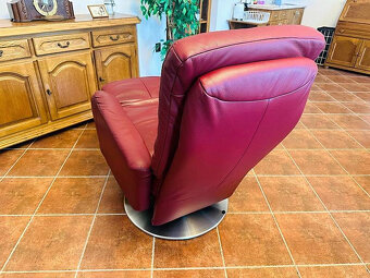 950 TV celokožené otáčecí polohovací křeslo s výsuvem - 3