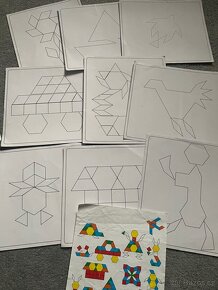 Kreativní dřevěné geometrické tvary, tangramy Woody puzzle - 3