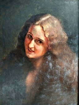 obraz PORTRÉT SVŮDNÉ DÍVKY, olej, Fr. Hofman - 3