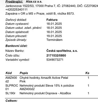 Chytré hodinky Amazfit Active Petal Pink / zánovní - 3