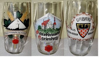 Pivní sklo, půllitry, třetinky, pivovarské cedule. - 3