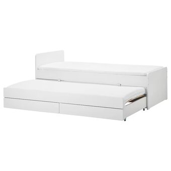 Rozkládací postel IKEA SLÄKT na 2x 90x200 + matrace,chrániče - 3
