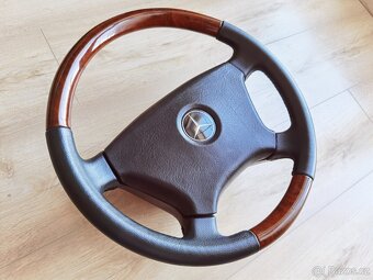 Volant dřevěný dekor a kůže pro Mercedes Benz W201 a W124 - 3