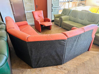 929 Kožená rohová sedací souprava sedačka HIMOLLA + TV křesl - 3