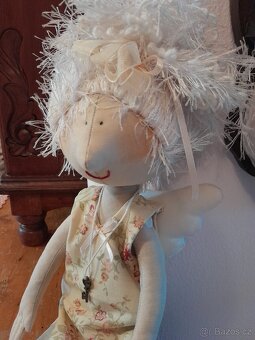 Anděl, Andělka, šitá dekorace - 3