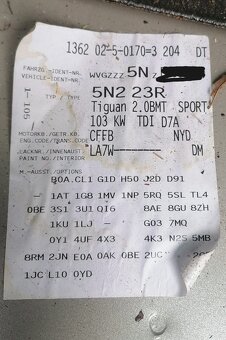 Prodám díly na VW Tiguan 2.0BMT Sport 103kw 4 motion 2013 - 3