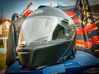 Helma na motorku výklopná HJC RPHA 90 mat black - TOP - 3