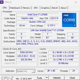 Prodám použitý procesor Intel Core i7 13700K - záruce - 3