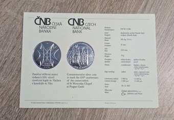 Stříbrná mince 200kč kaple sv. Václava v katedrále sv. Víta - 3